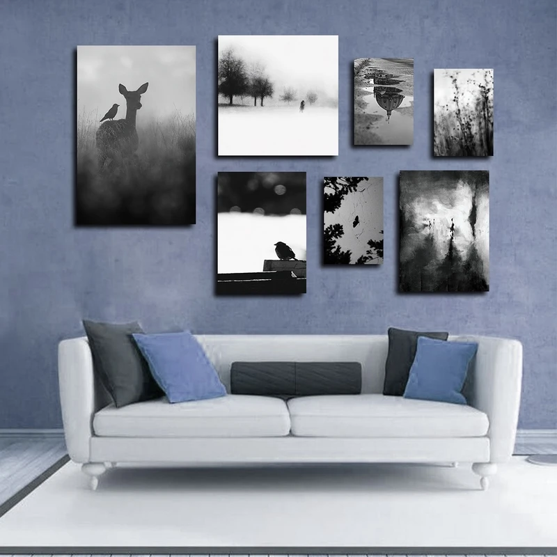 تابلو شاسی بکلیت طرح طبیعت و حیات وحش آهو مدل SH-2377 مجموعه 7 عددی