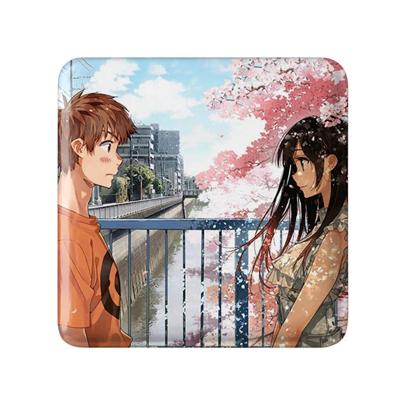 مگنت خندالو طرح چیزورو و کازویا انیمه کانوجو اوکاری مدل مربعی کد 34815