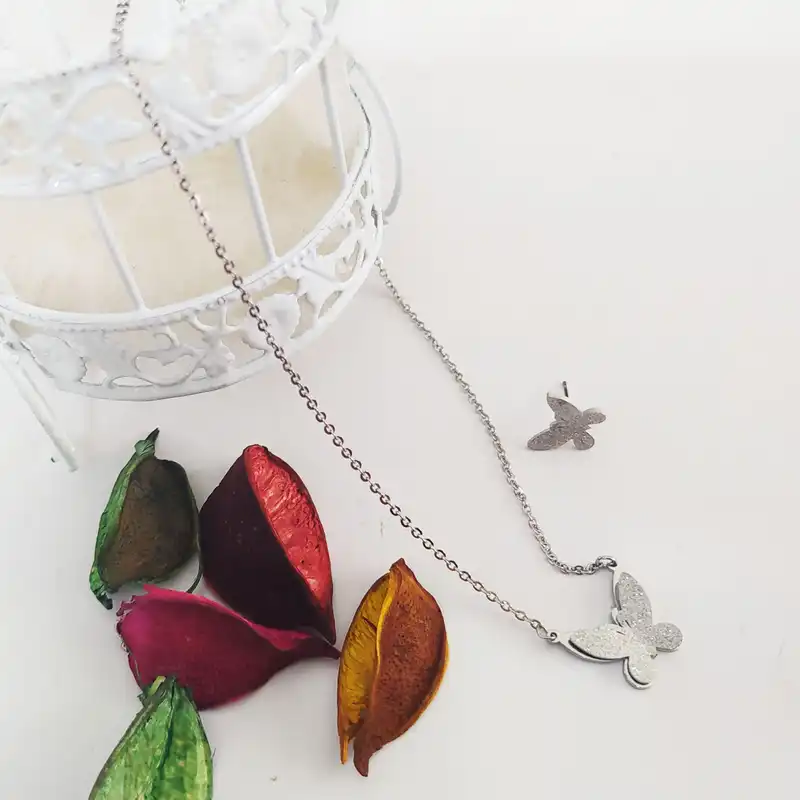 نیم ست زنانه طرح پروانه کد SLV56