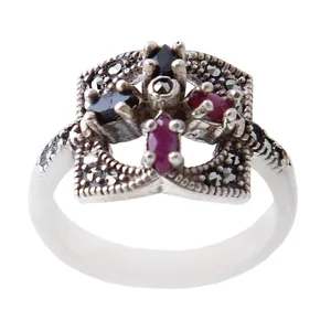    انگشتر نقره زنانه بازرگانی میلادی مدل یاقوت کد AW_469