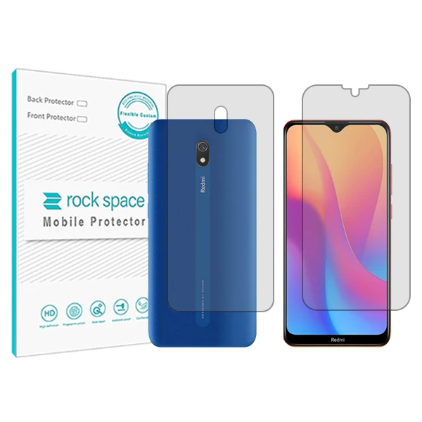 محافظ صفحه نمایش شفاف راک اسپیس مدل HyGEL مناسب برای گوشی موبایل شیائومی Redmi 8A   به همراه محافظ پشت