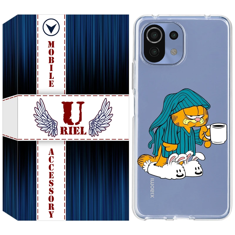 کاور یوریل قاب مدل Clear کد 72 طرح گارفیلد مناسب برای گوشی موبایل شیائومی Mi 11 Lite / 11 Lite 5G NE