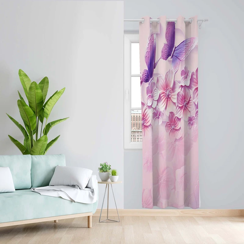 پرده طرح پروانه مدل مخمل پانچی کد 4957 z سایز 140x200 سانتی متر