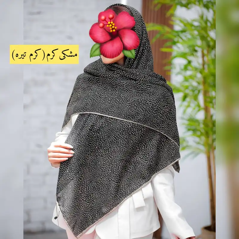 روسری زنانه مدل نخی چاپ خیس دست دوز