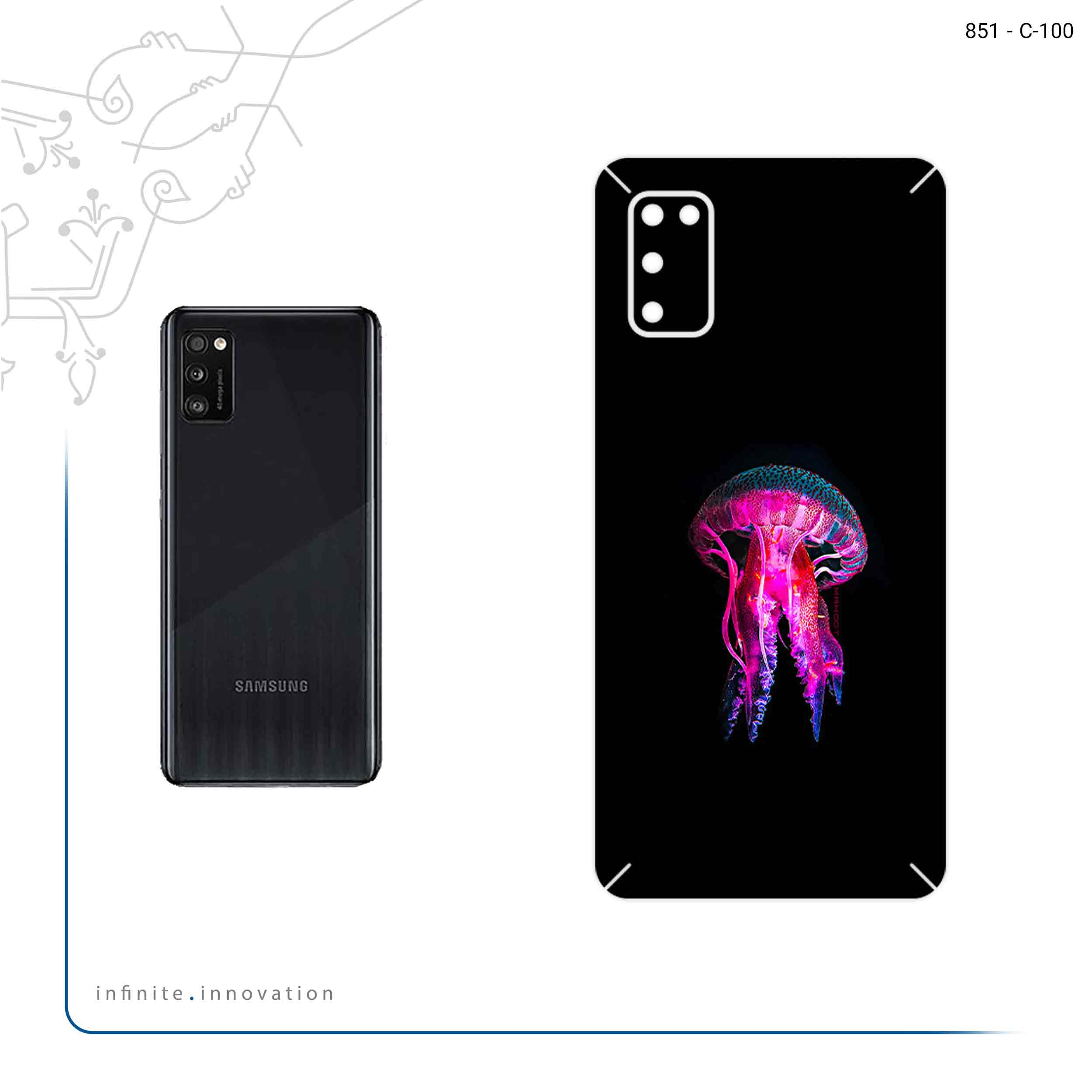 برچسب پوششی ماهوت مدل jellyfish مناسب برای گوشی موبایل سامسونگ Galaxy A41
