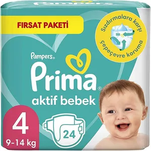 پوشک بچه پریما مدل aktif bebek سایز 4 بسته 24 عددی