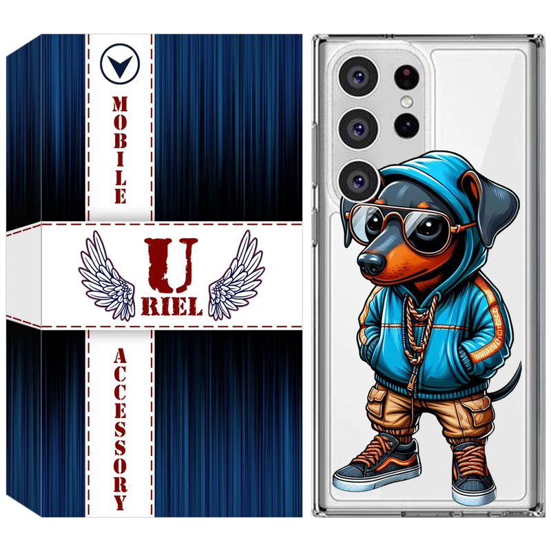 کاور یوریل مدل Clear کد 49 طرح سگ مناسب برای گوشی موبایل سامسونگ Galaxy S23 Ultra