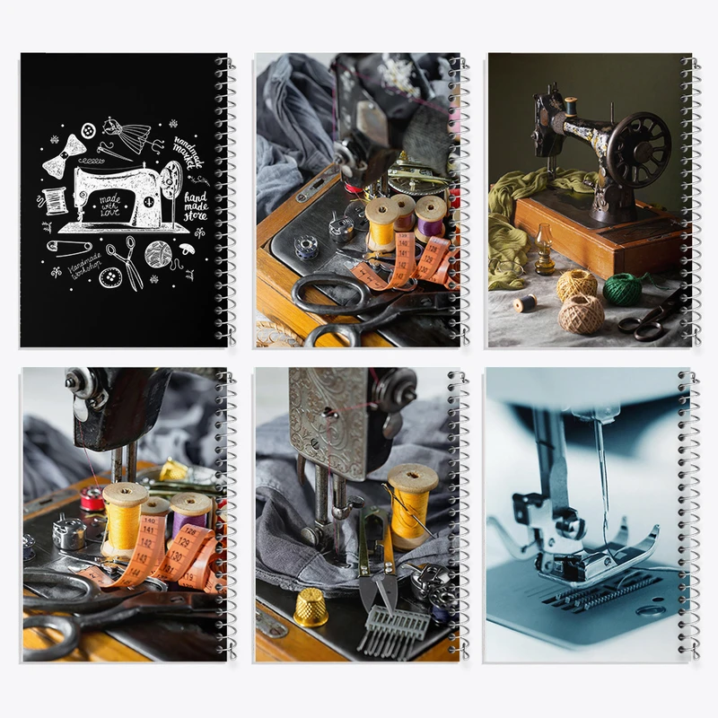 دفتر مشق 50 برگ خندالو طرح چرخ خیاطی کد 592 مجموعه 6 عددی