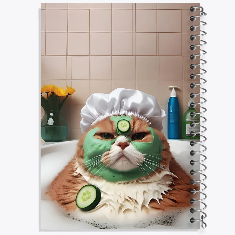 دفتر مشق 50 برگ خندالو طرح گربه (cat) کد F7958