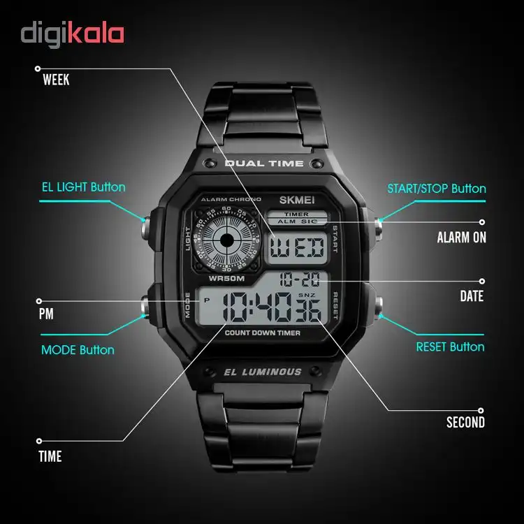 ساعت مچی دیجیتال اسکمی کد 1335