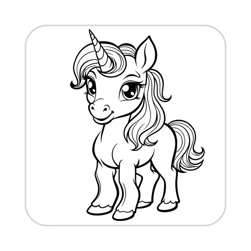 زیر لیوانی کاکتی طرح اسب تک شاخ و یونیکورن مدل mp29190