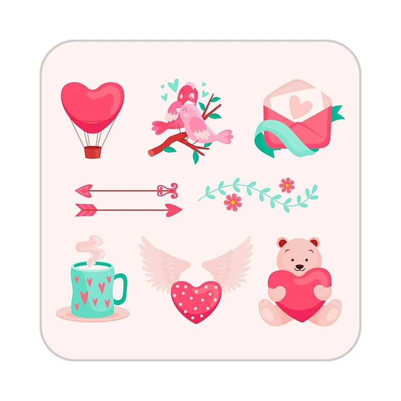 زیر لیوانی کاکتی طرح عاشقانه مدل mp37391