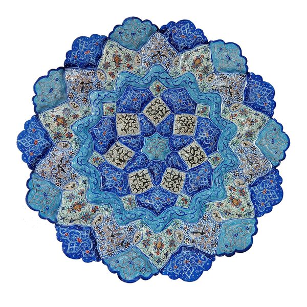 بشقاب میناکاری مدل اسلیمی ختایی کد 33000 بشقاب میناکاری مدل اسلیمی ختایی کد 33000