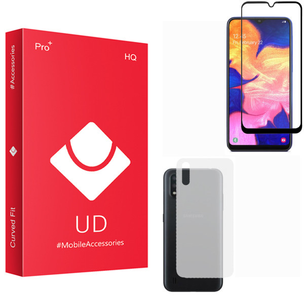 محافظ صفحه نمایش یو دی مدل HQ مناسب برای گوشی موبایل سامسونگ Galaxy A01 به همراه محافظ پشت گوشی