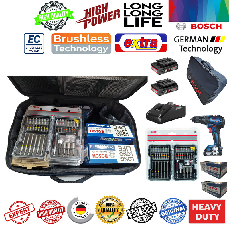 دریل پیچ گوشتی شارژی چکشی بوش مدل براشلس GSB 18 V50 Extra کد Extra دریل پیچ گوشتی شارژی چکشی بوش مدل براشلس GSB 18 V50 Extra کد Extra