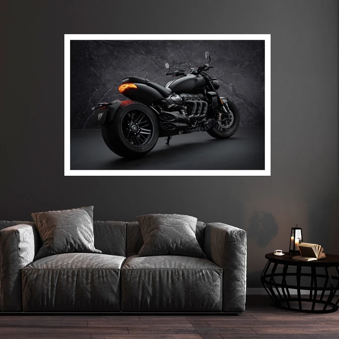 تابلو بکلیت طرح موتور Triumph Rocket III مدل قاب شاسی W-s8977