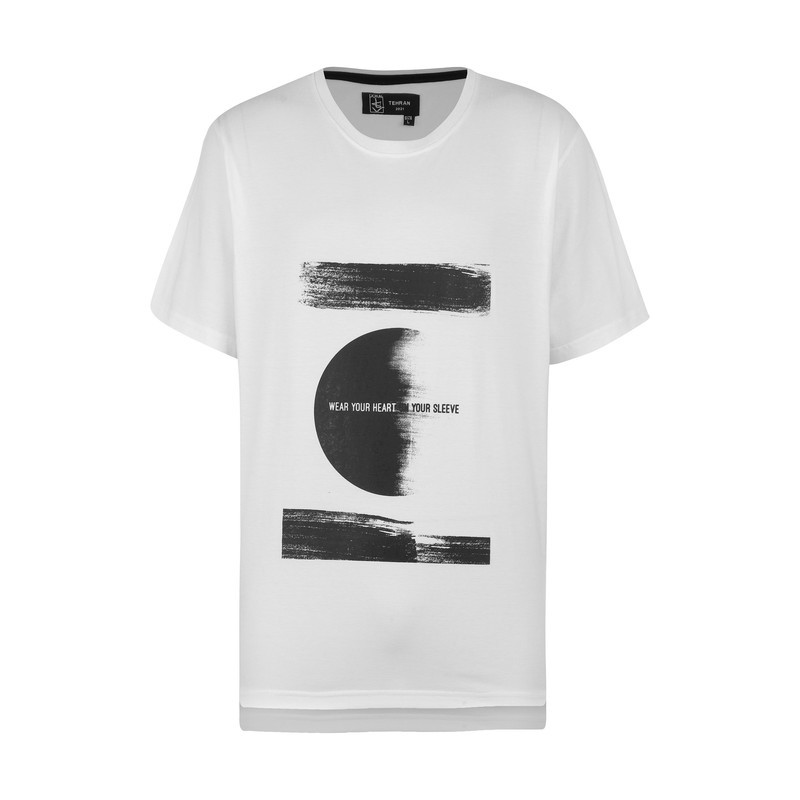 تی شرت آستین کوتاه زنانه مدل تعادل 03 رنگ  سفید