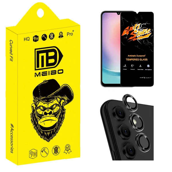 محافظ صفحه نمایش میبو مدل Carbon Antistatic مناسب برای گوشی موبایل سامسونگ Galaxy A24 به همراه محافظ لنز دوربین