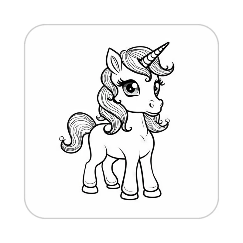 زیر لیوانی کاکتی طرح اسب تک شاخ و یونیکورن مدل mp32022