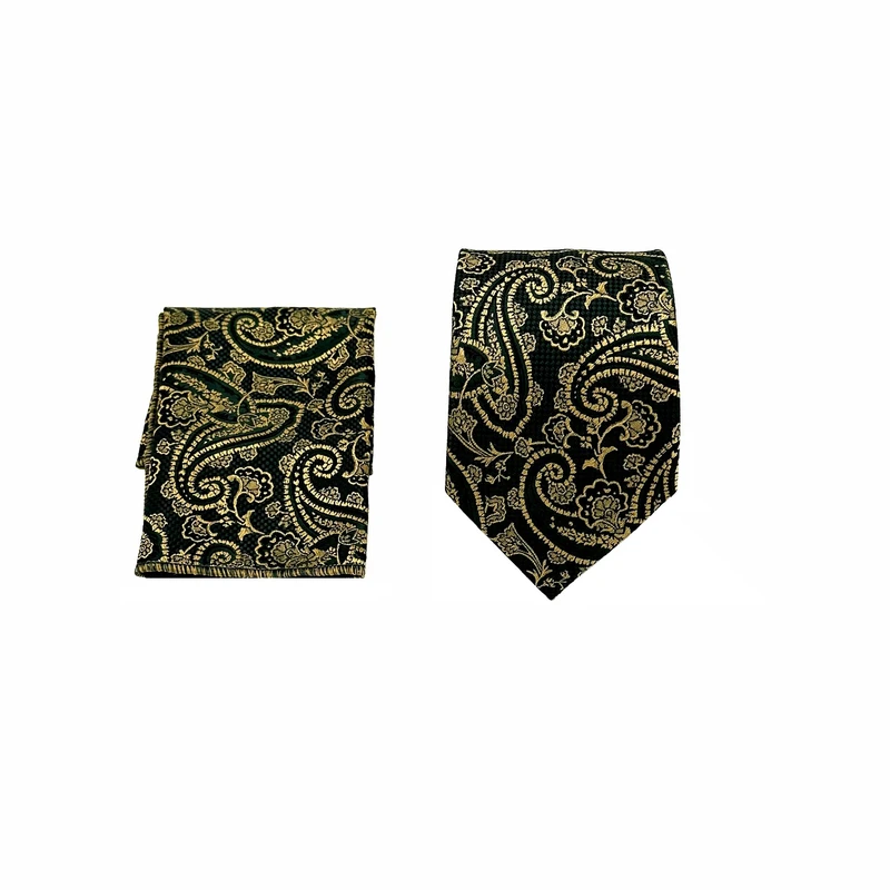 ست کراوات و دستمال جیب مردانه آریوان مدل بته جقه کد TB9901