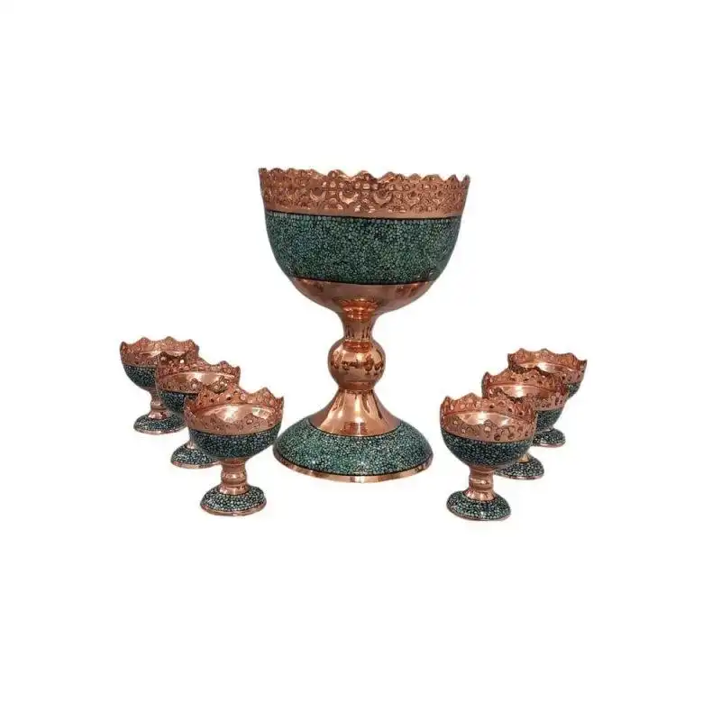 ست 7 تکه آجیل خوری فیروزه کوبی مدل F067 کد F062