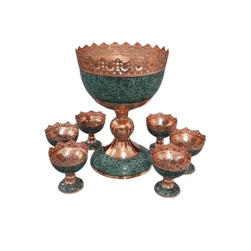 ست 7 تکه آجیل خوری فیروزه کوبی مدل F067 کد F063