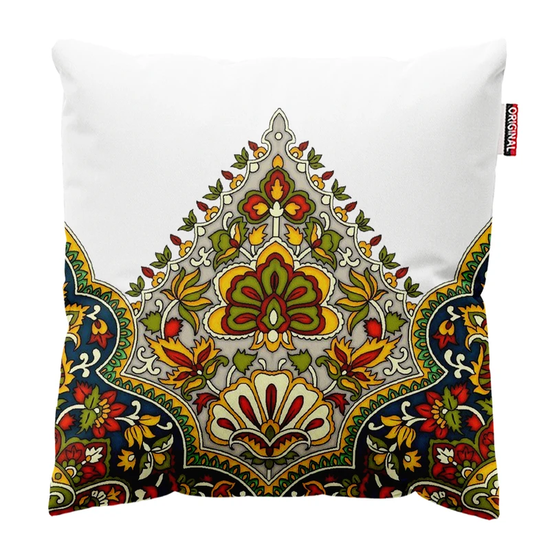 کوسن پاد آفرین مدل سنتی طرح گلیم فرش کد PK302011 سایز 30*30 سانتی متر