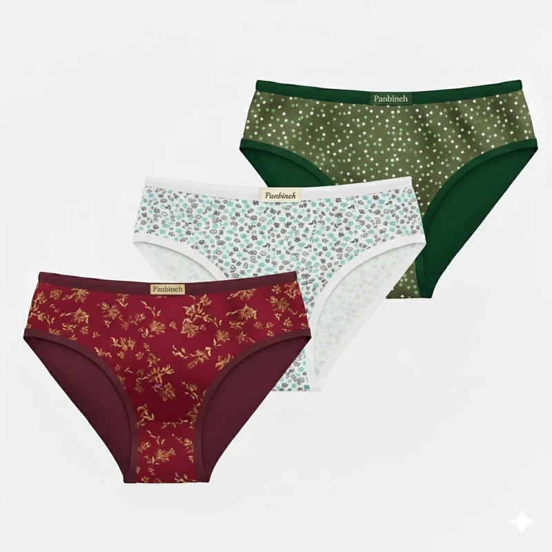 شورت زنانه پنبینه مدل نخ پنبه خالص بسته 3 عددی