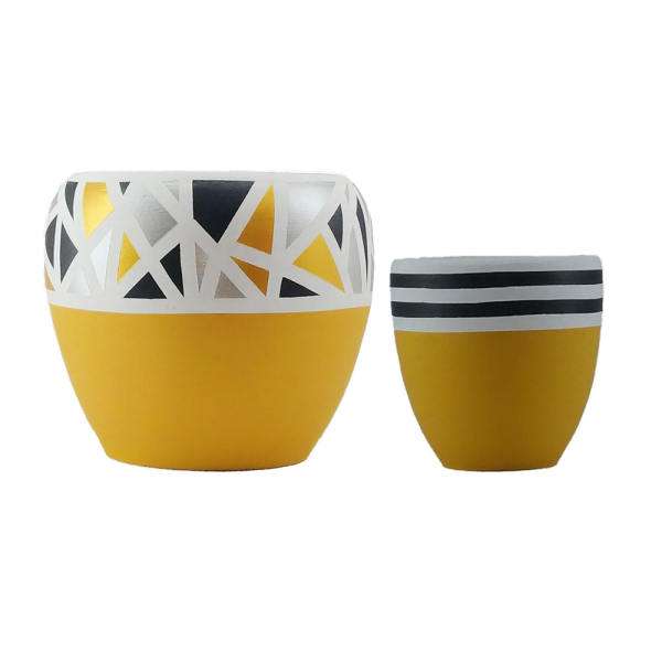 گلدان سفالی مدلf5306000a4 مجموعه دو عددی