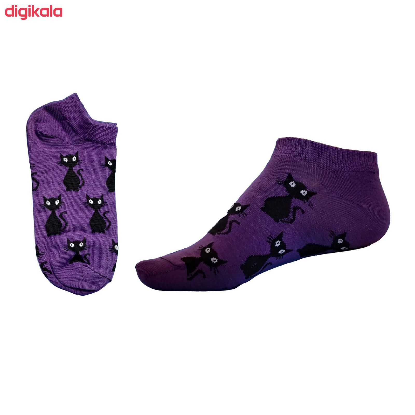 جوراب زنانه طرح گربه  ایستاده کد 10013 -  - 3