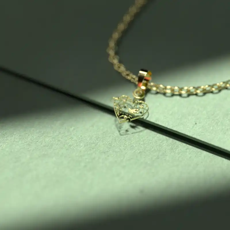 گردنبند طلا 18 عیار زنانه مدوپد مدل طرح قلب کد DD1259