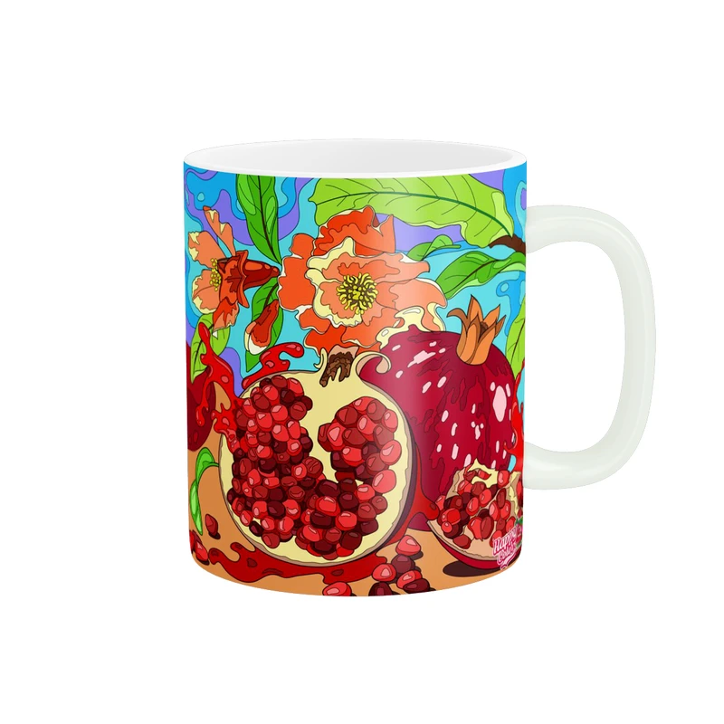 ماگ پاد آفرین مدل فانتزی طرح پاییزی شب یلدا شب چله انار کد p11579