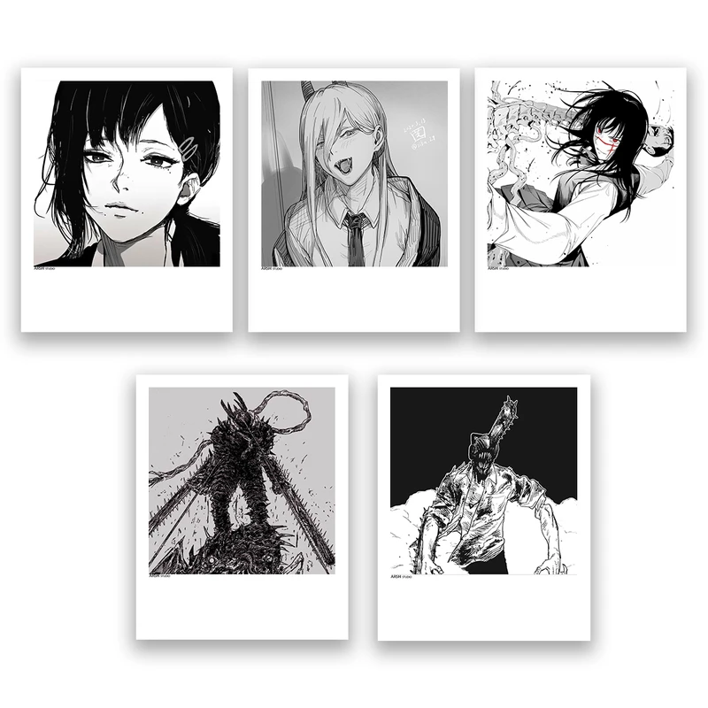 آویز تزیینی عرش مدل انیمه مرد اره ای Chainsaw Man کد Asa011 مجموعه 5عددی