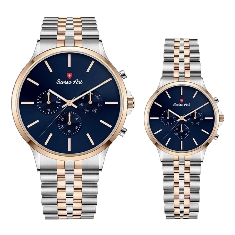 ست ساعت مچی عقربه‌ای کوارتز زنانه و مردانه سوئیس آرت مدل MR920WATCH020G.L