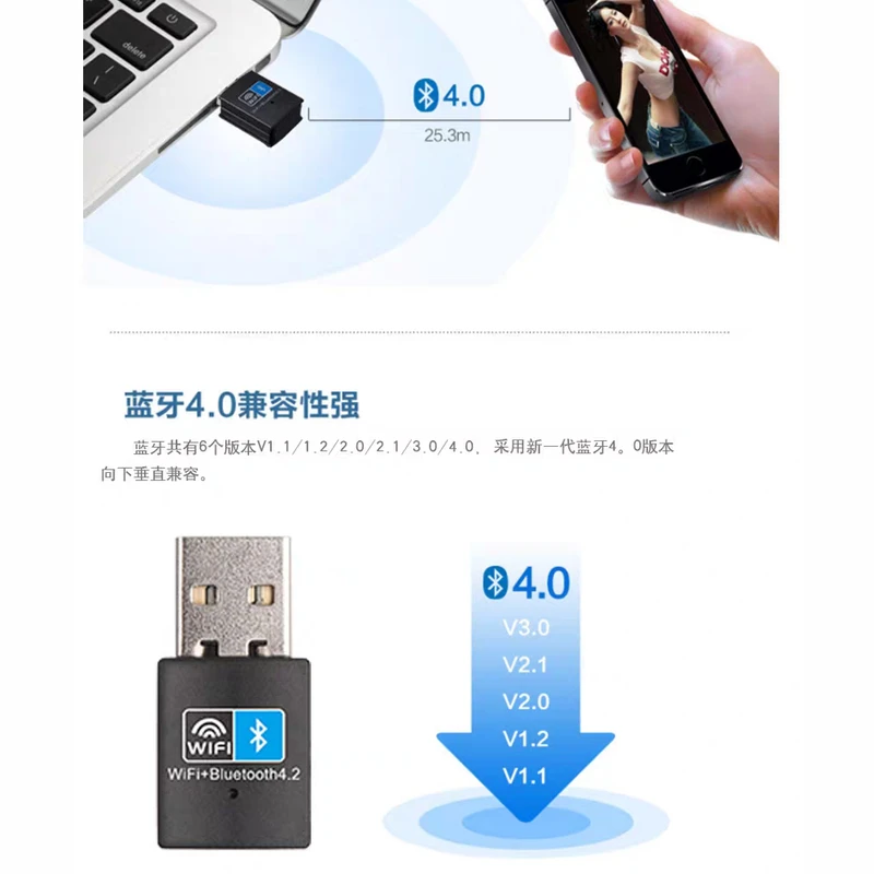 عکس شماره 13 : کارت شبکه بی سیم و بلوتوث مدل uw03bt 2 in 1