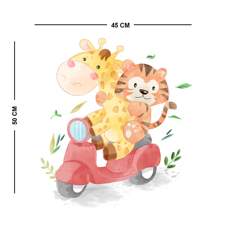 استیکر دیواری کودک مدل زرافه موتوری کد 9201