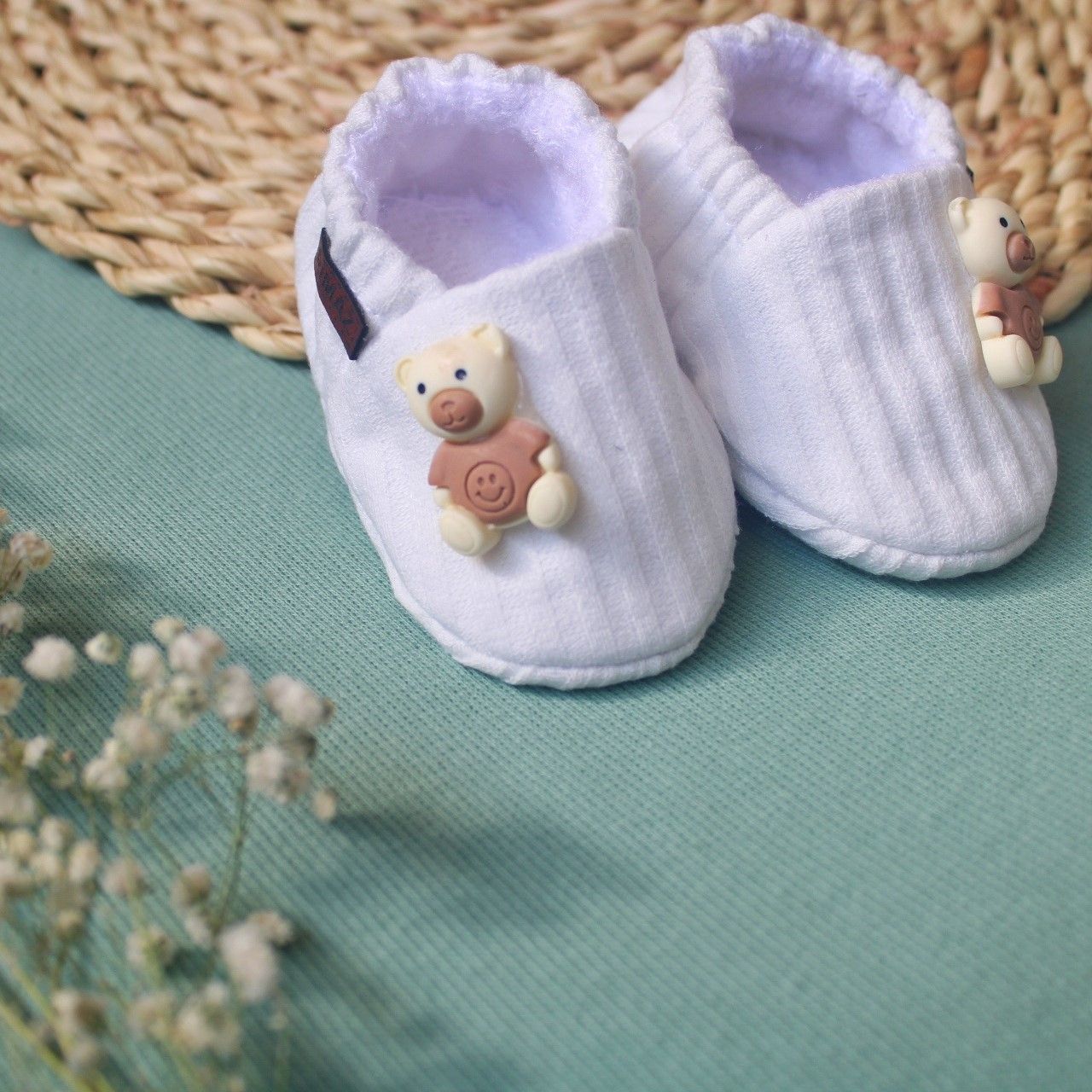 ست کلاه و پاپوش نوزادی ریماز مدل خرسی کد m914 رنگ سفید -  - 5