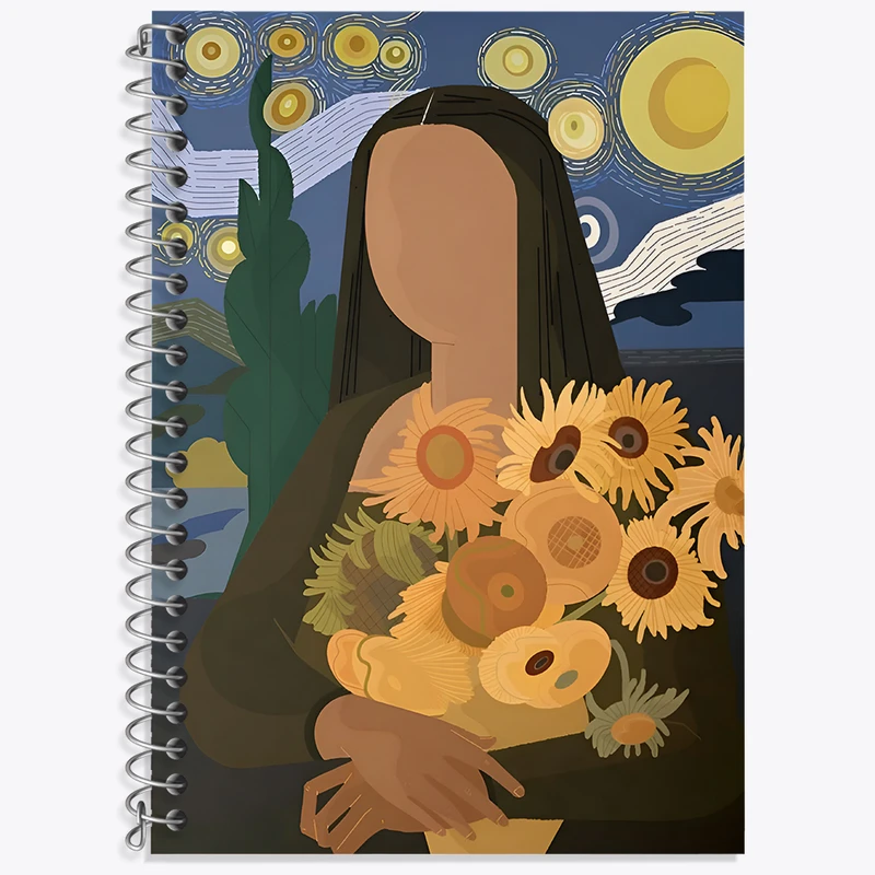 دفتر زبان 50 برگ خندالو مدل سه خط طرح مونالیزا کد N4679