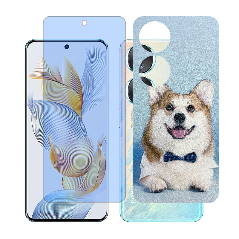 محافظ صفحه نمایش آنتی بلو گلس مدل Together مناسب برای گوشی موبایل آنر 90 به همراه برچسب پوششی پشت گوشی