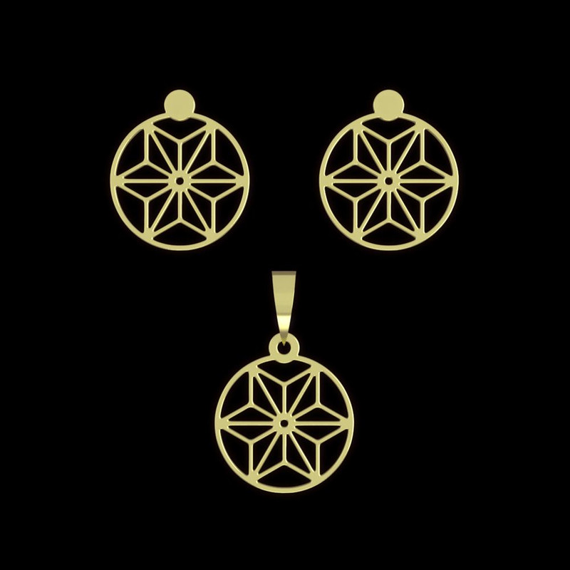 نیم ست طلا 18 عیار زنانه مدوپد مدل ستاره کد NA11811