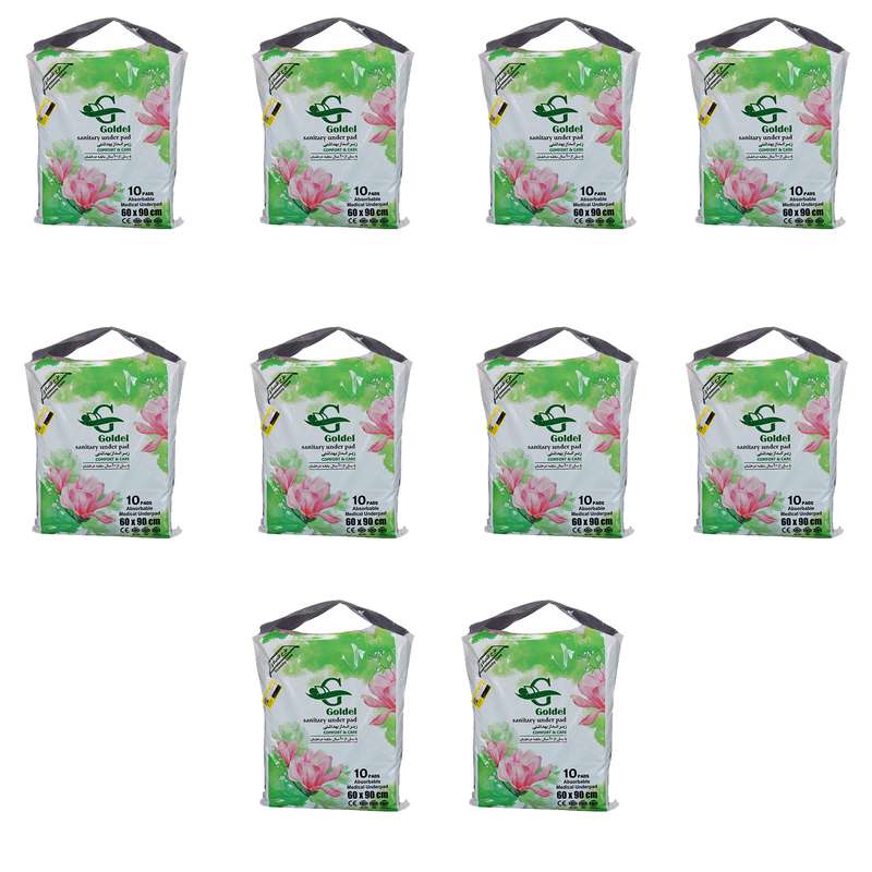 زیرانداز بهداشتی بیمار گلدپد مدل گلدل بسته 10 عددی