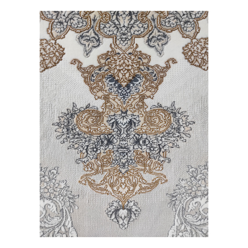 فرش ماشینی 700 شانه فرش مشهد زمینه و حاشیه طوسی کد 723502