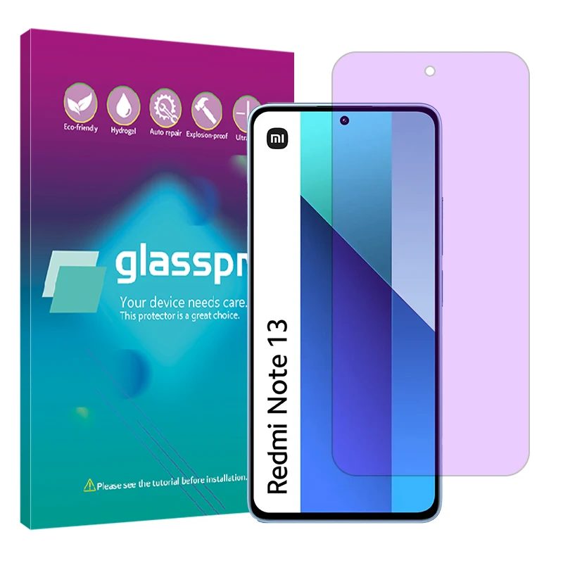 محافظ صفحه نمایش فیلتر بنفش گلس پرو مدل Eye Care مناسب برای گوشی موبایل شیائومی Redmi Note 13 4G