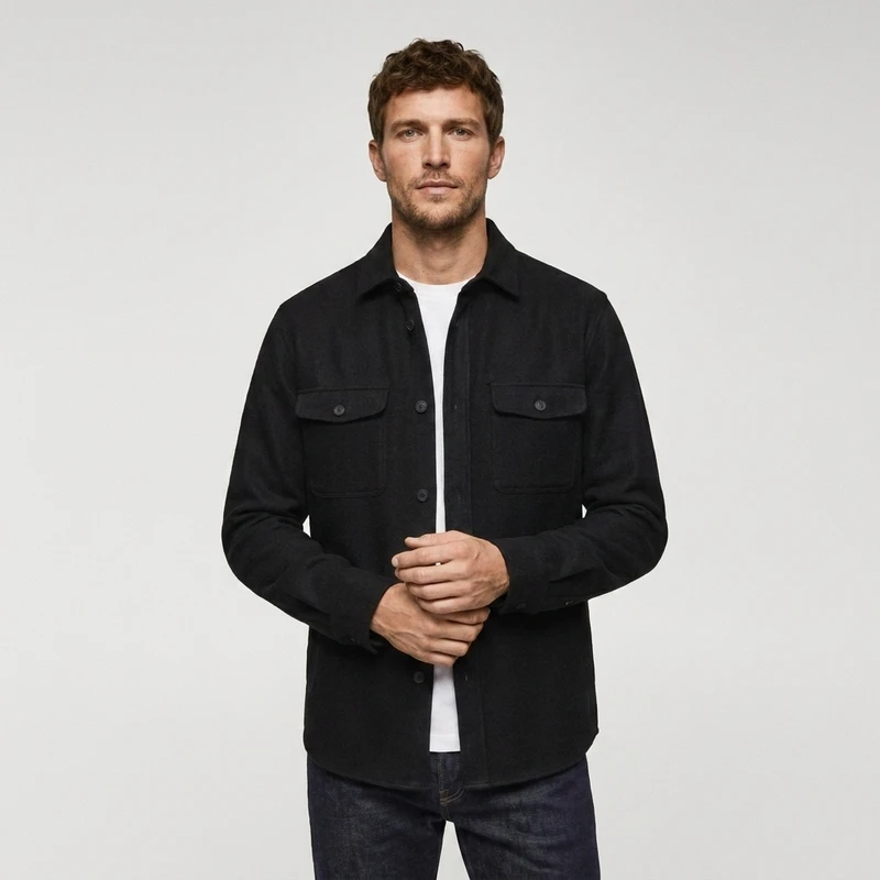 پیراهن مردانه آستین بلند مانگو مدل REGULAR FIT FLANNEL