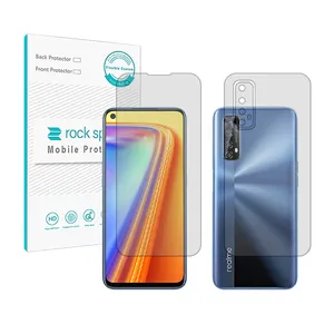 Rockspace HyGEL model transparent screen protector suitable for Realme7 mobile phone along with phone back protector 