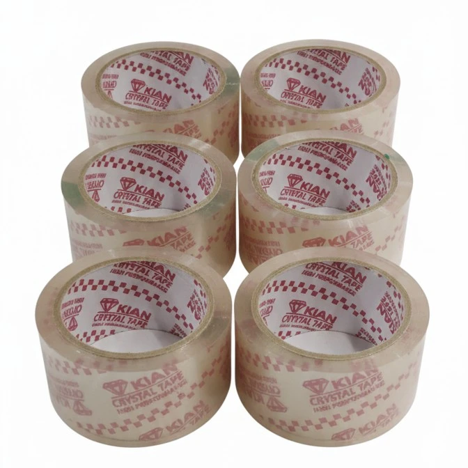 چسب پهن کیان مدل کریستال طول 90 یارد عرض 5 سانتی متر مجموعه 6 عددی