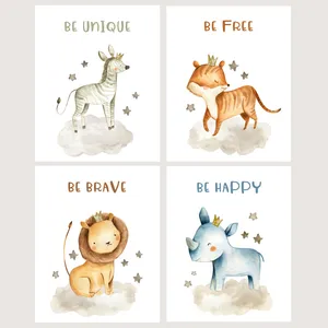 پوستر الفاپ مدل کودک طرح Animals کد 154_04 بسته 4 عددی
