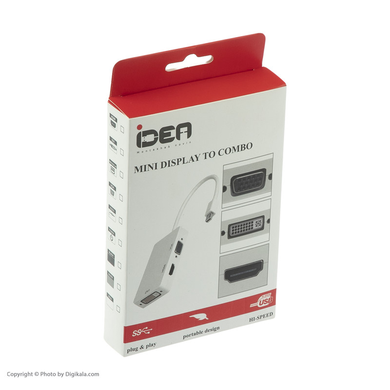 مبدل mini Display به HDMI/VGA/DVI ایده مدل 006 3