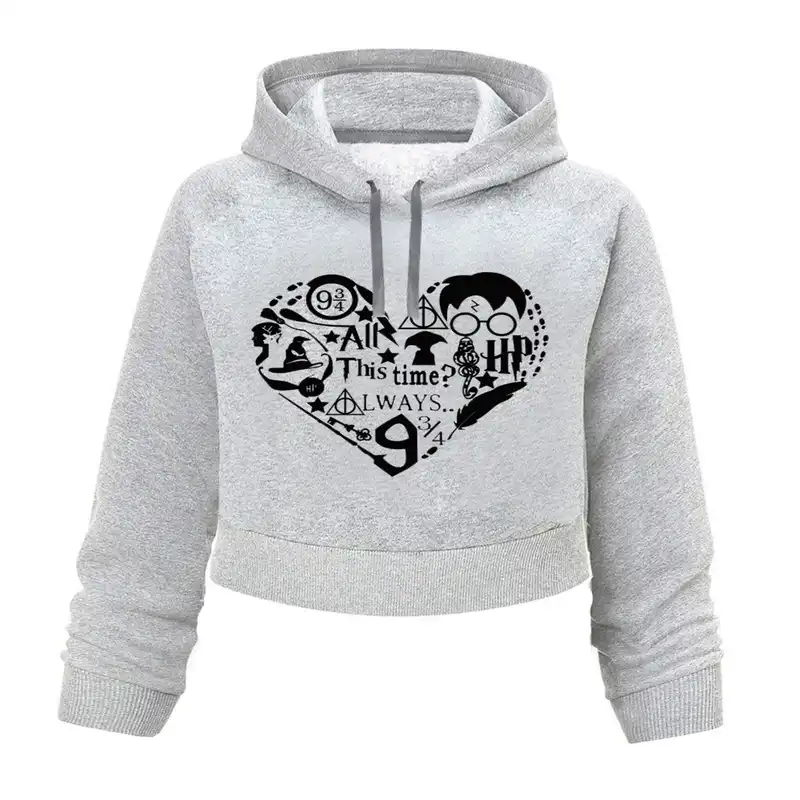 هودی کراپ  زنانه مدل هری پاتر  کد K87 T