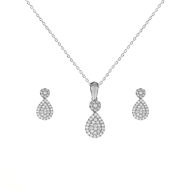 نیم ست نقره زنانه مدل اشک کد BARF8